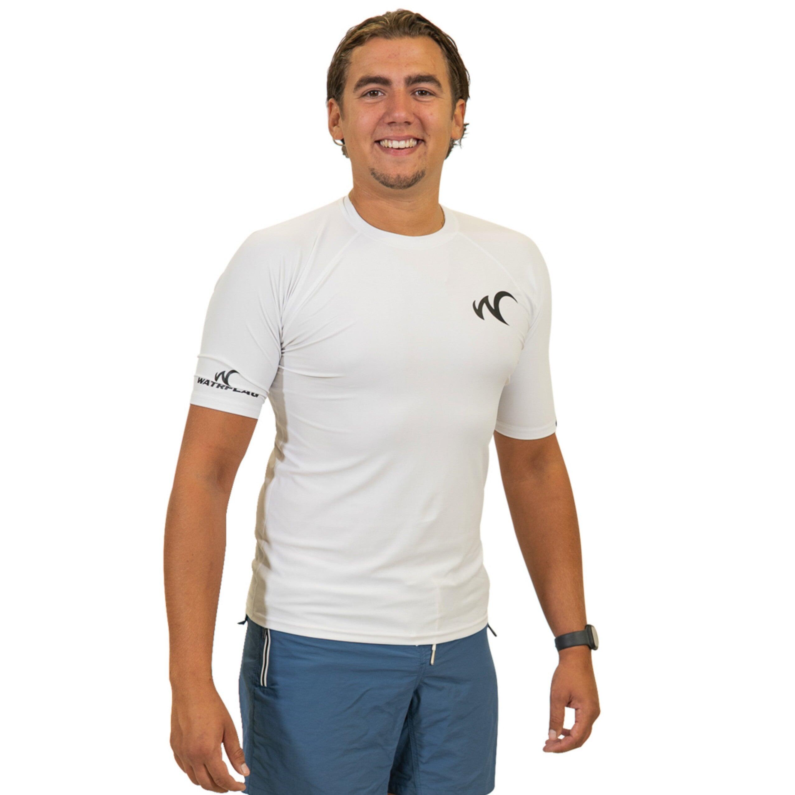 Męska koszulka surfing Watrflag Barcelona Bodyfit biały