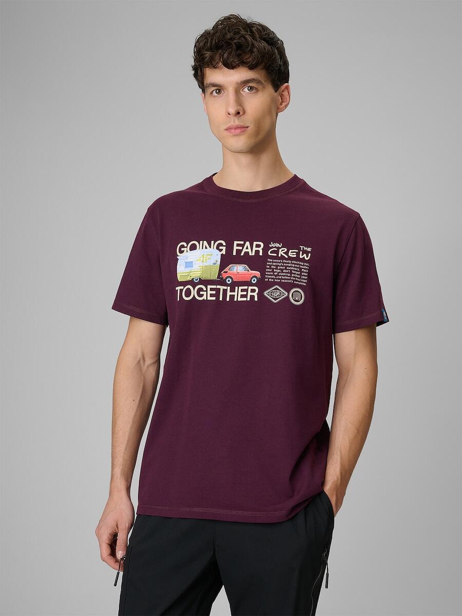 T-shirt regular z nadrukiem męski 4F 4FRSS26TTSHM3810