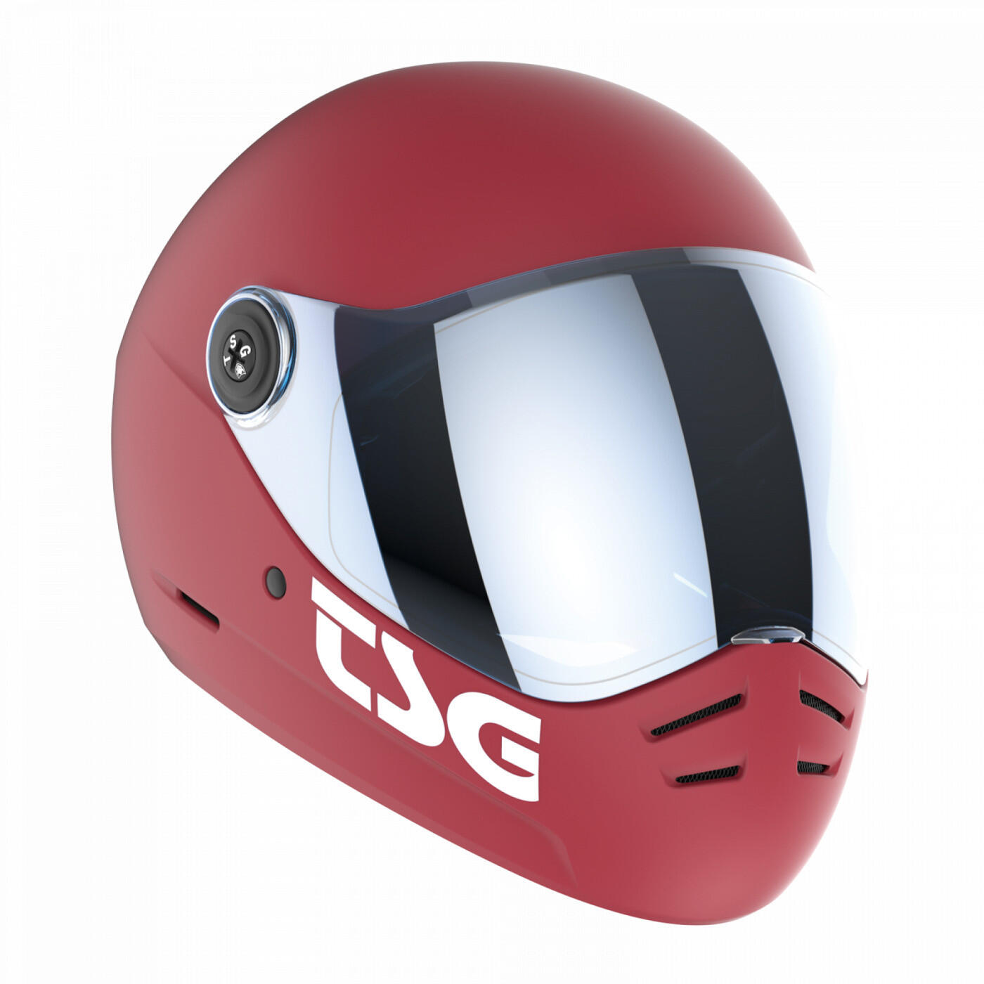 Kask Pass 2.0 Solid Color (+dodatkowy wizjer) | Miękki czerwony satynowy |
