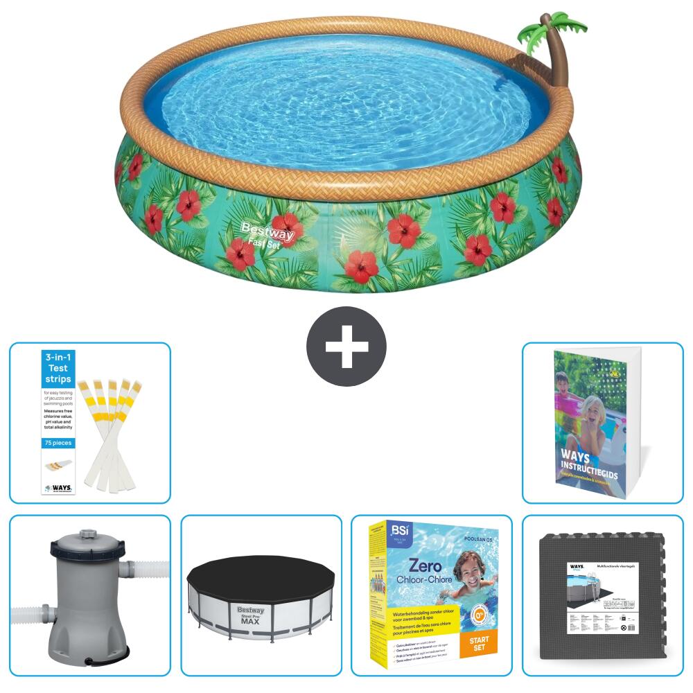 BESTWAY Basen Fast Set Okrągły - 457x84 cm - 7-częściowy S259