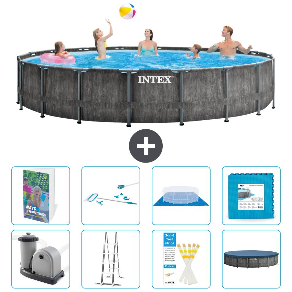 INTEX Basen Prism Frame Okrągły - 549x122 cm - 9-częściowy S539