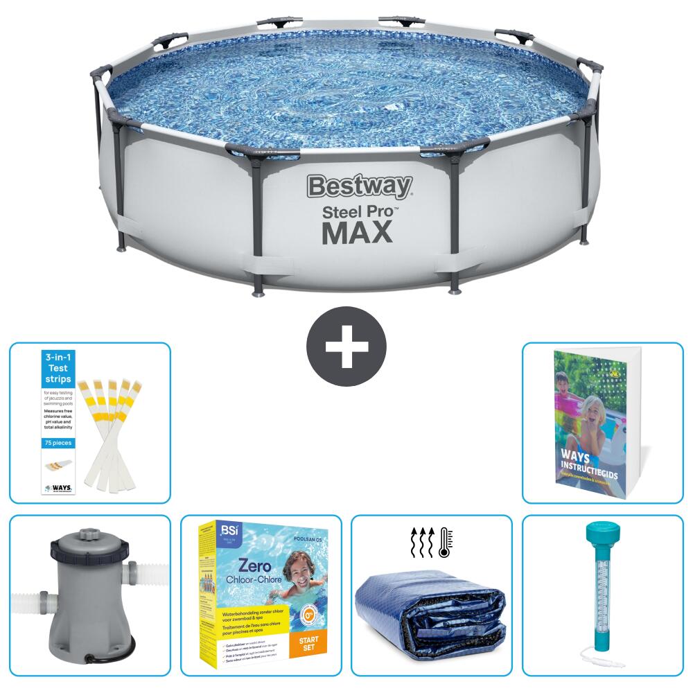 BESTWAY Basen Steel Pro MAX Okrągły - 305x76 cm - 7-częściowy S184