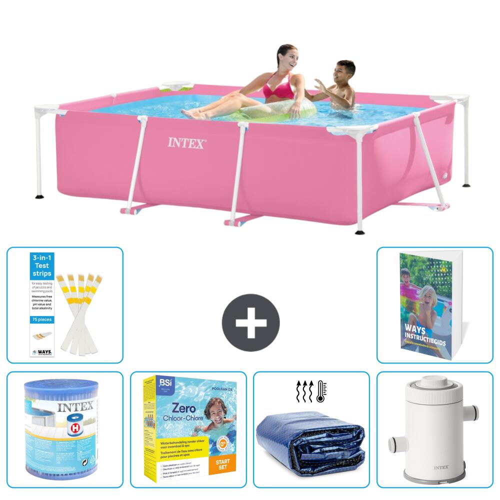 INTEX Basen ze stelażem Prostokątny - 220x150x60 cm - 7-częściowy S65