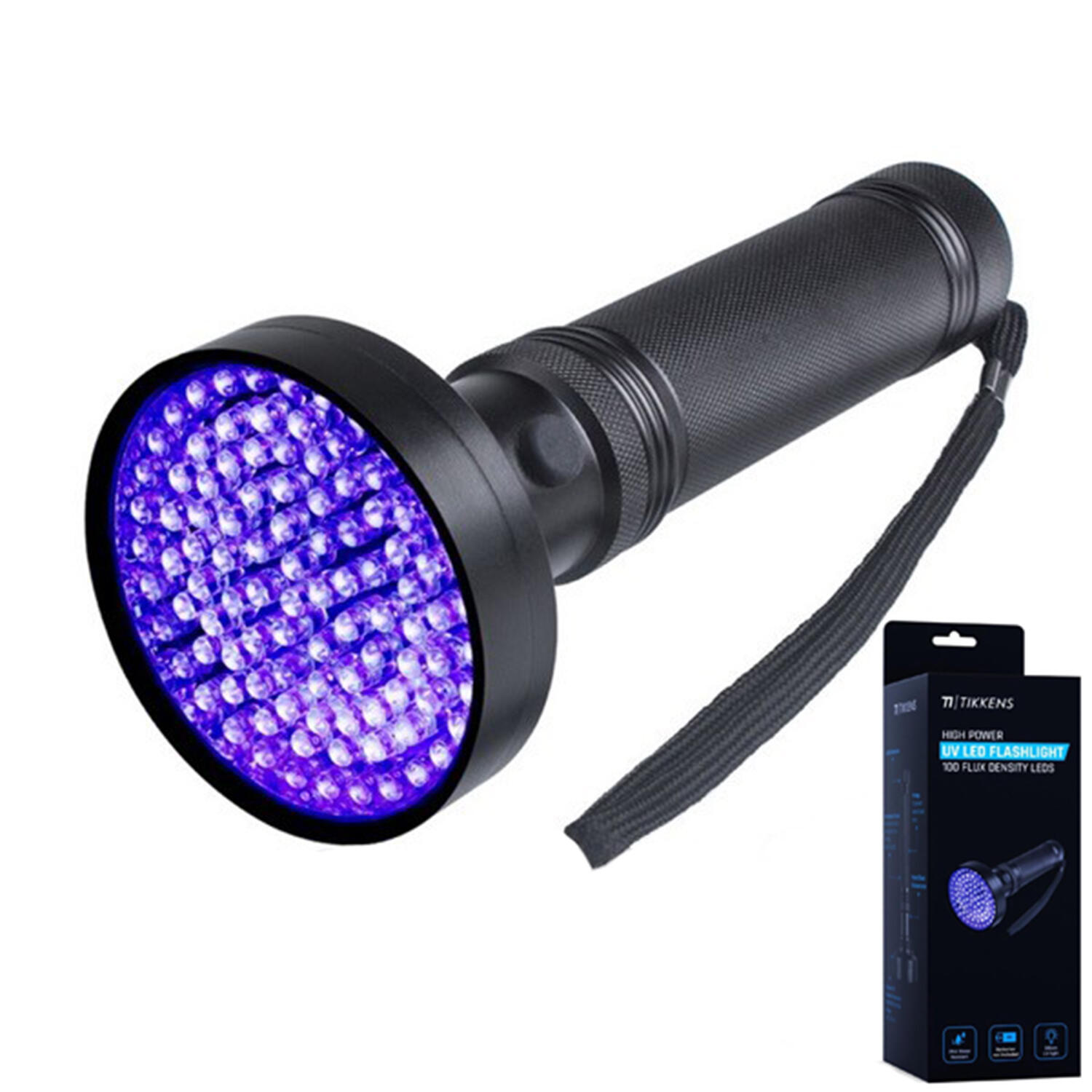 Latarka UV z 100 diodami LED ultrafioletowymi - 395 nm