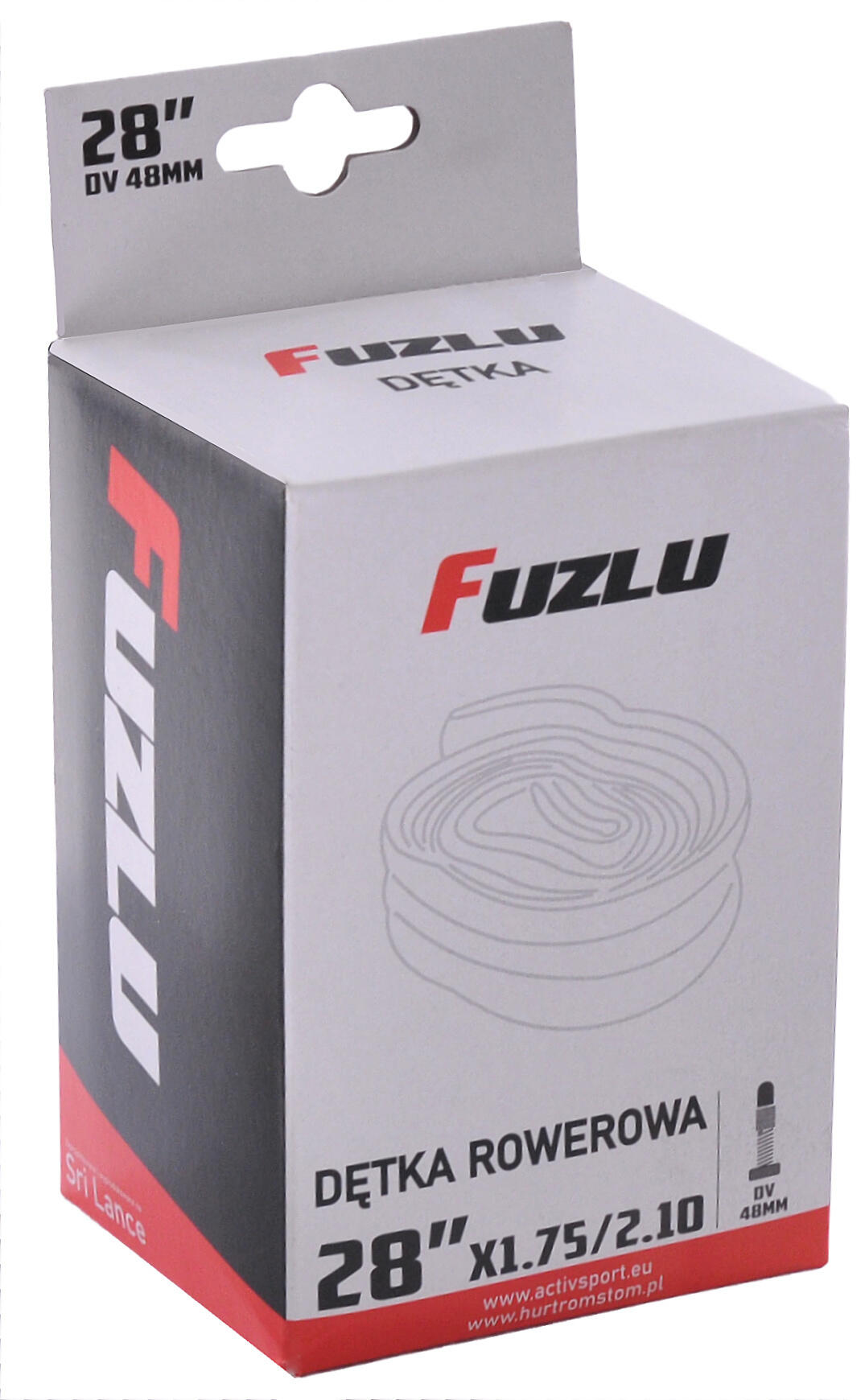 Dętka do opon do roweru rowerowa 28x1,75/2,10 (28x1 1/2 W) Fuzlu DV 48mm
