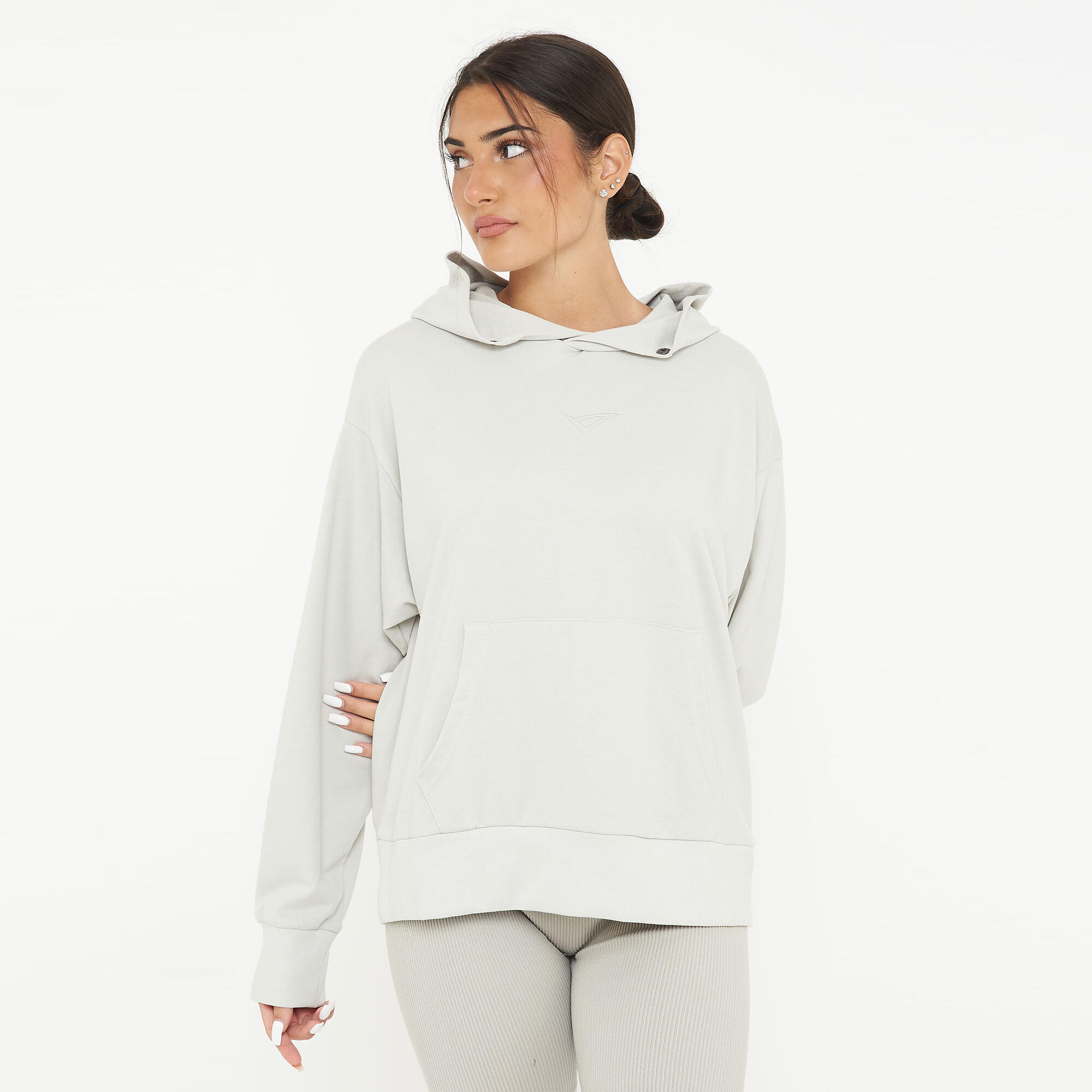 Unisex bluza z kapturem F BOXY jasnoszara