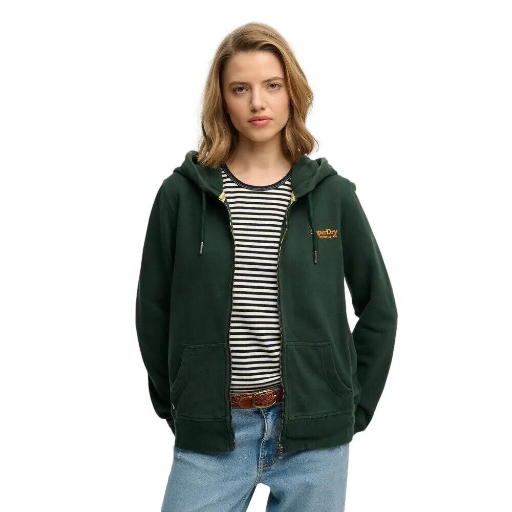 Damska bluza z kapturem zapinana na zamek Superdry Logo Essential