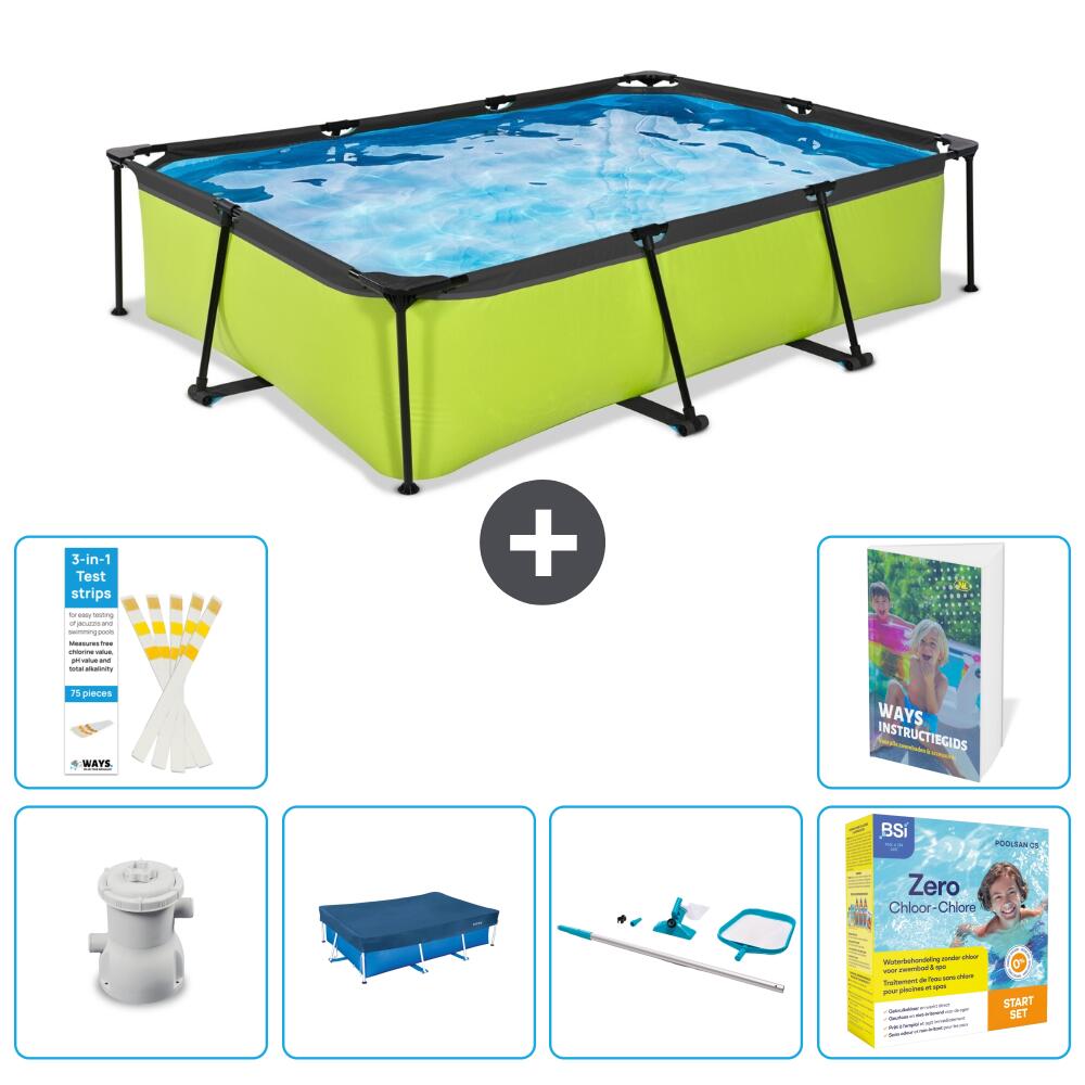 EXIT TOYS Basen Prostokątny - 300x200x65 cm - 7-częściowy S202