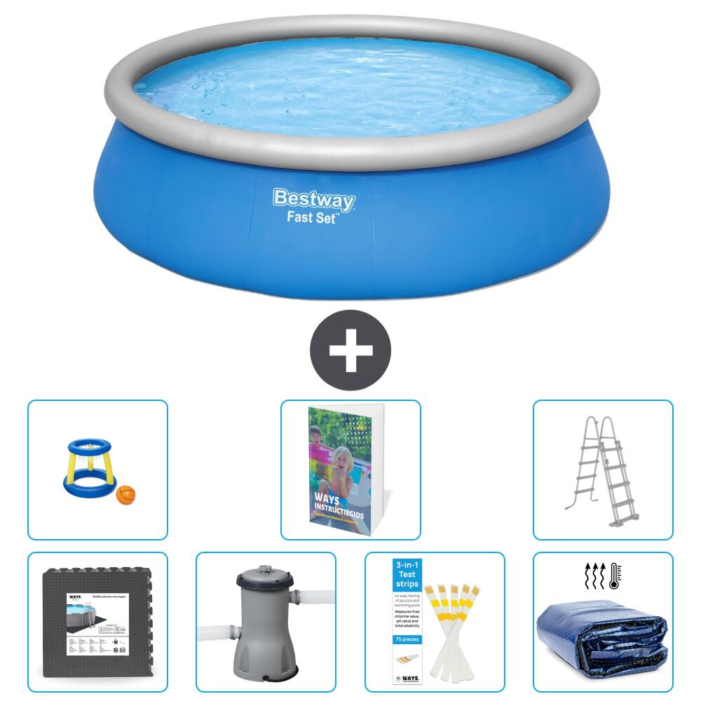 BESTWAY Basen Fast Set Okrągły - 457x122 cm - 8-częściowy S351