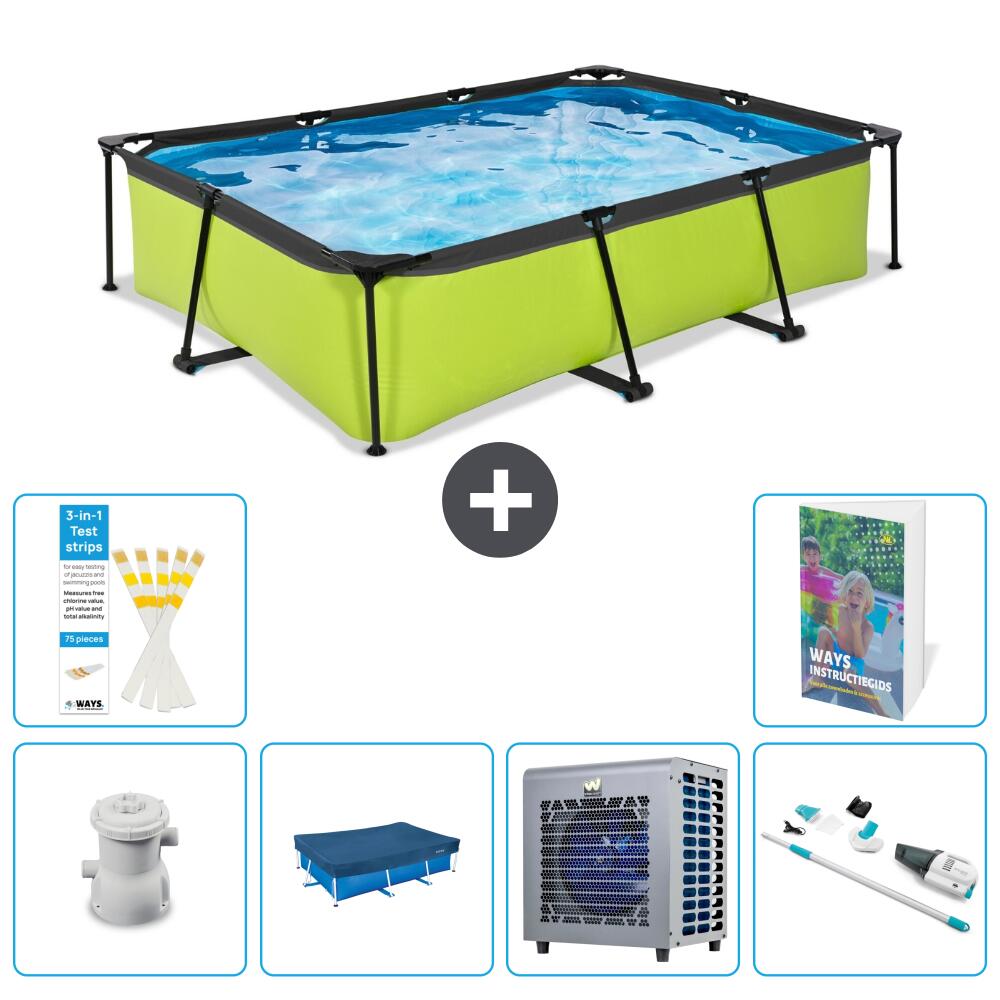 EXIT TOYS Basen Prostokątny - 300x200x65 cm - 7-częściowy S313