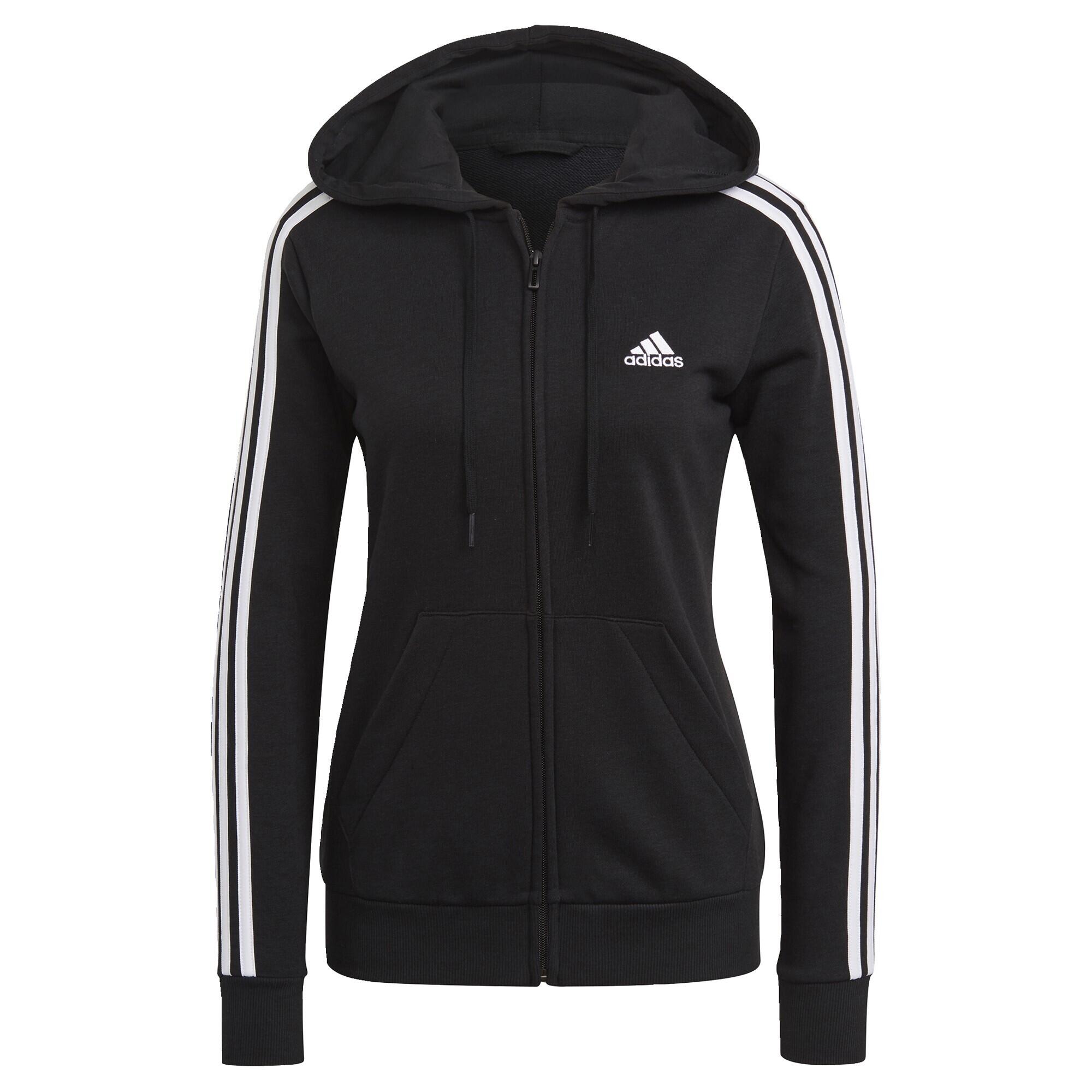 Bluza z Kapturem I Suwakiem Na Całej Długości Essentials 3-Stripes Rozmiar L Cz…