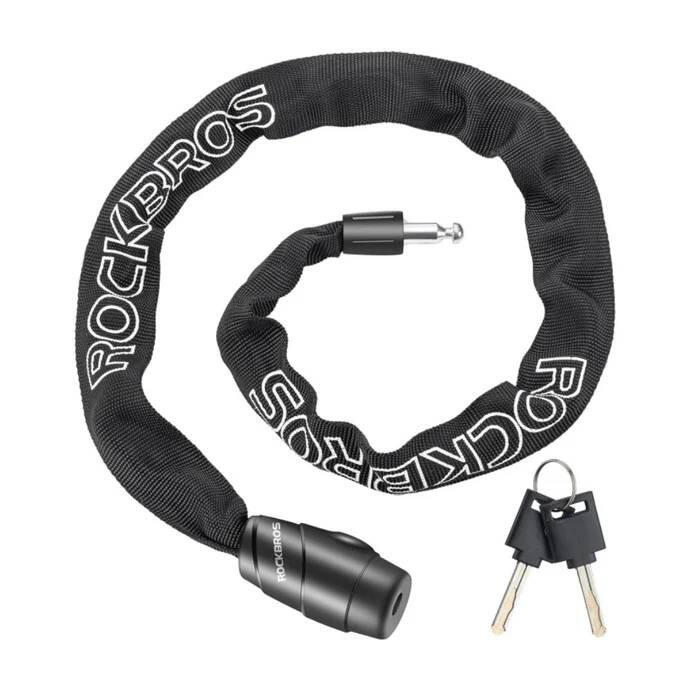 Zapięcie rowerowe, łańcuch antykradzieżowy 95cm + 2 Klucze ROCKBROS 3230001001