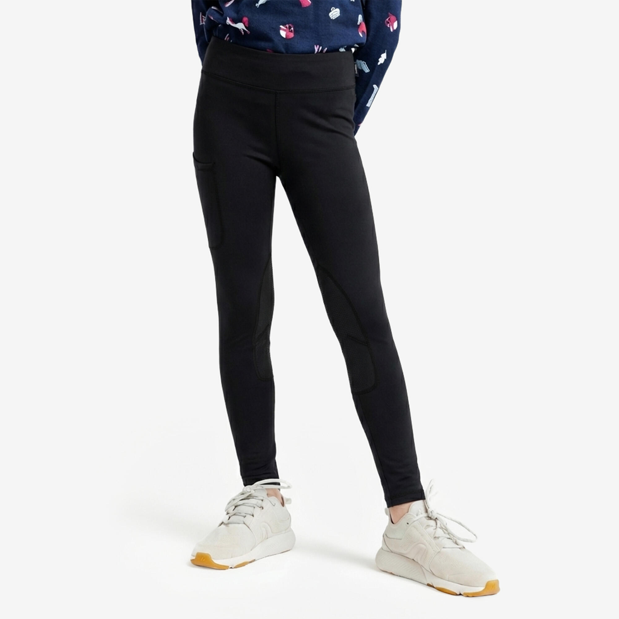Legginsy jeździeckie dziecięce 100 czarne
