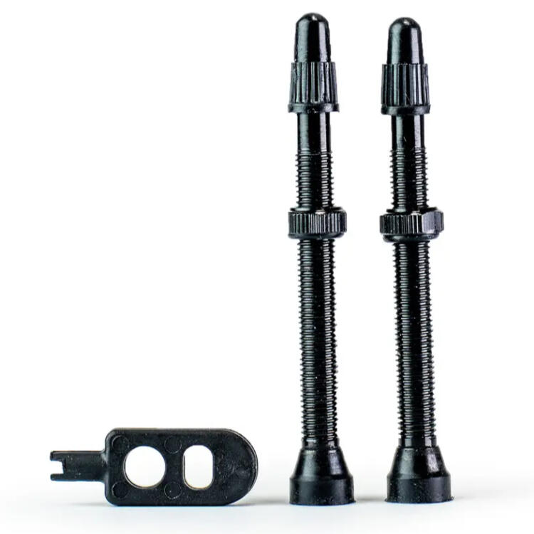 Zawory do opon bezdętkowych  komplet 2 sztuki  czarne  60 mm