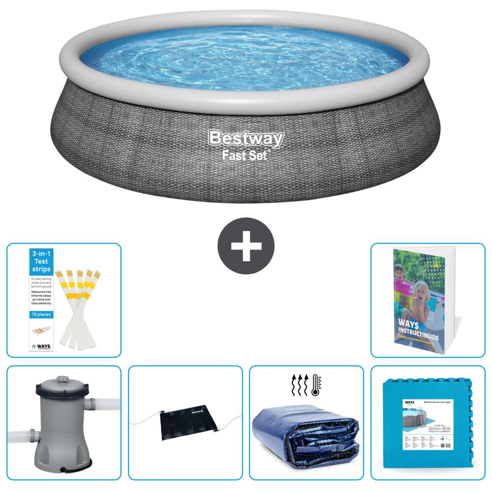 BESTWAY Basen Fast Set Okrągły - 457x84 cm - 7-częściowy S340