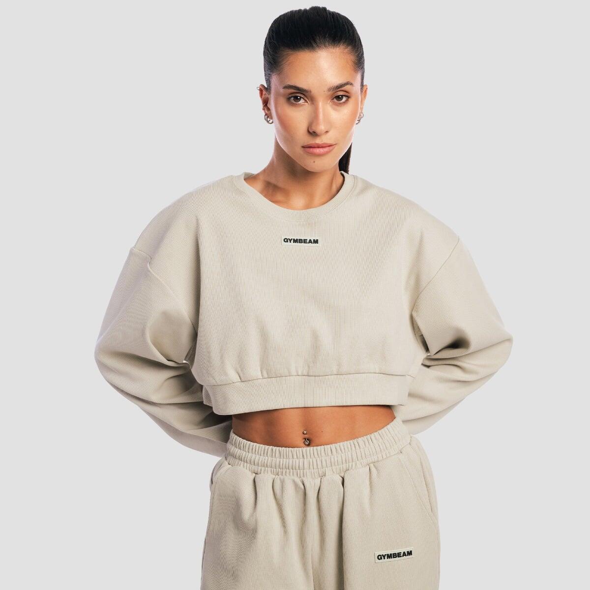 Bluza damska krótka oversize bez kaptura szara Aura
