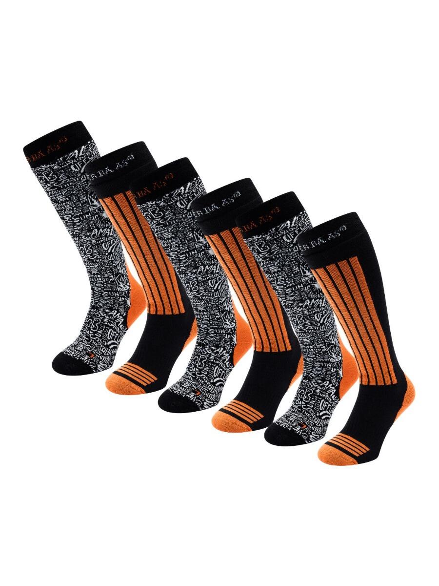 Skarpety narciarskie - Unisex - 6 par - Pomarańczowe
