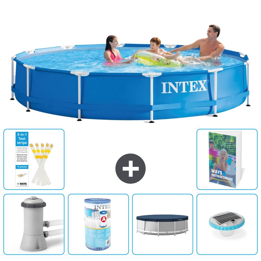 INTEX Basen ze stelażem Okrągły - 366x76 cm - 7-częściowy S274