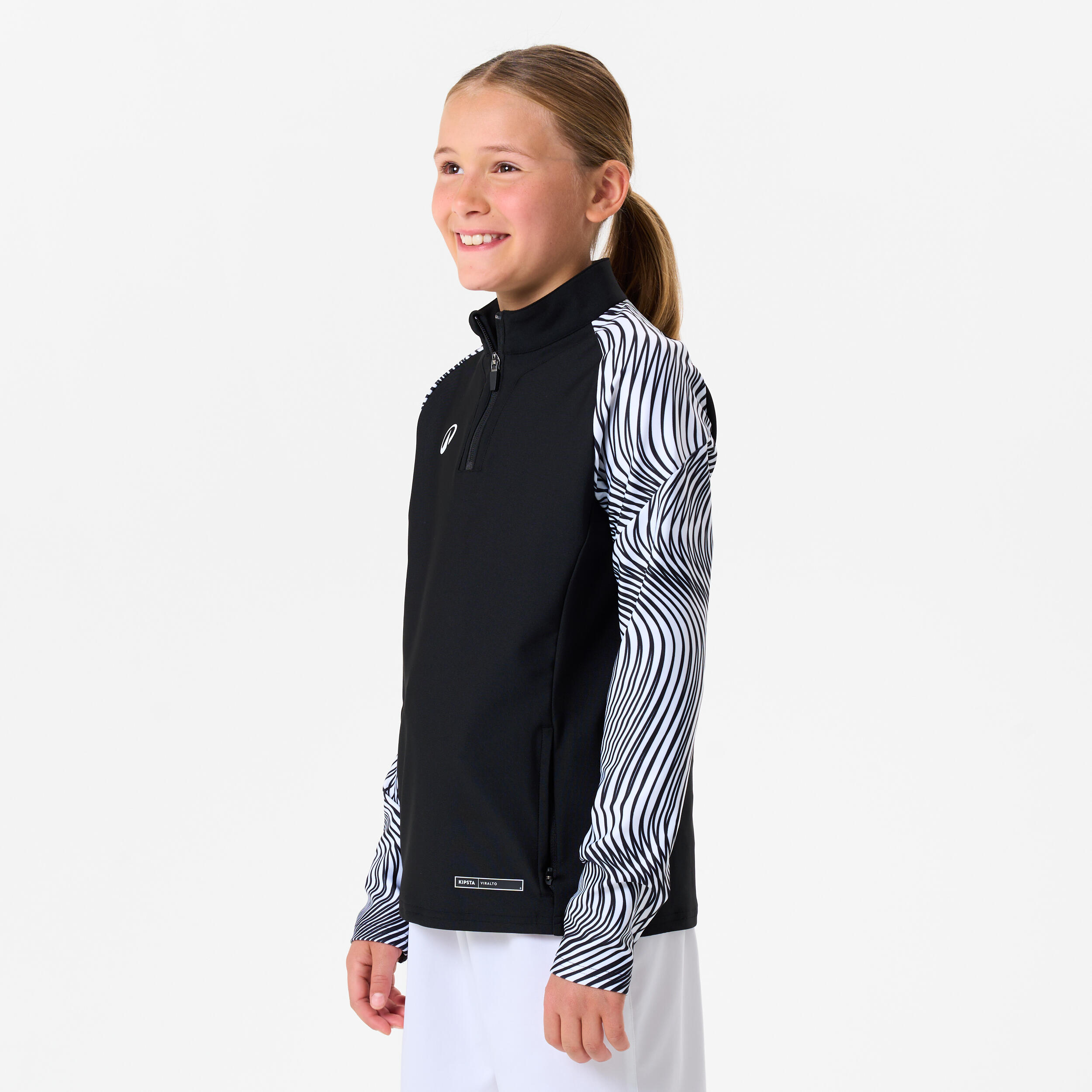 Bluza piłkarska dla dzieci Kipsta Viralto Wavy Club na krótki suwak