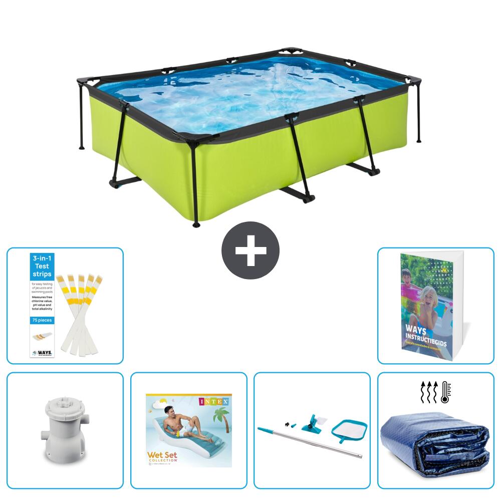 EXIT TOYS Basen Prostokątny - 220x150x65 cm - 7-częściowy S270