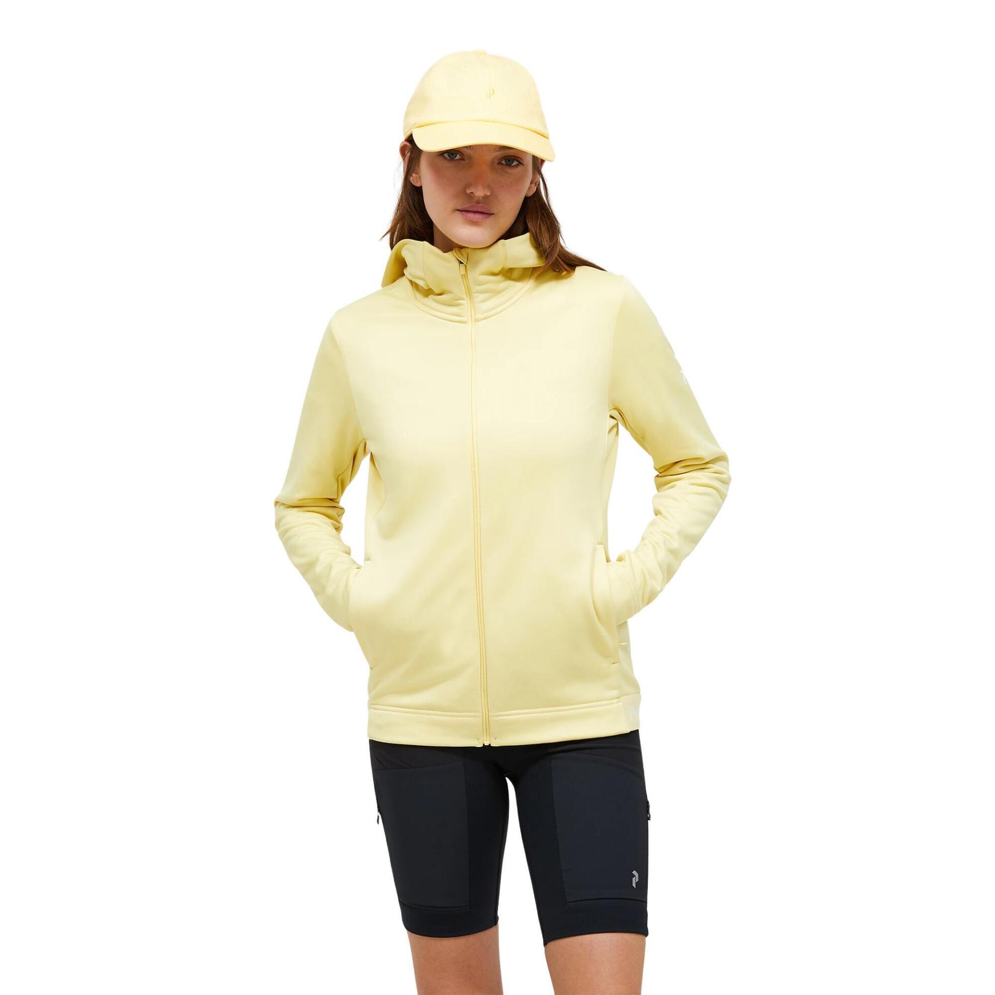 Bluza Peak Performance damska Rider Tech Zip Hood żółta - L
