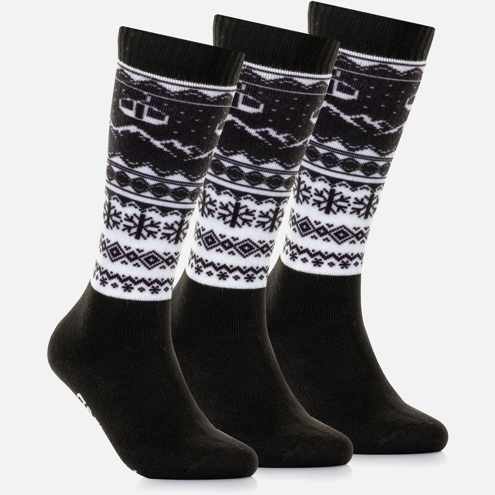 Skarpety Damskie Zimowe Narciarskie Zestaw 3 sztuk SURFANIC Czarne