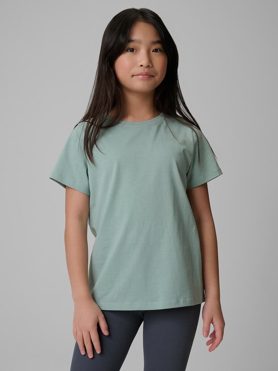 T-shirt regular gładki dziewczęcy 4F 4FJRSS26TTSHF3554