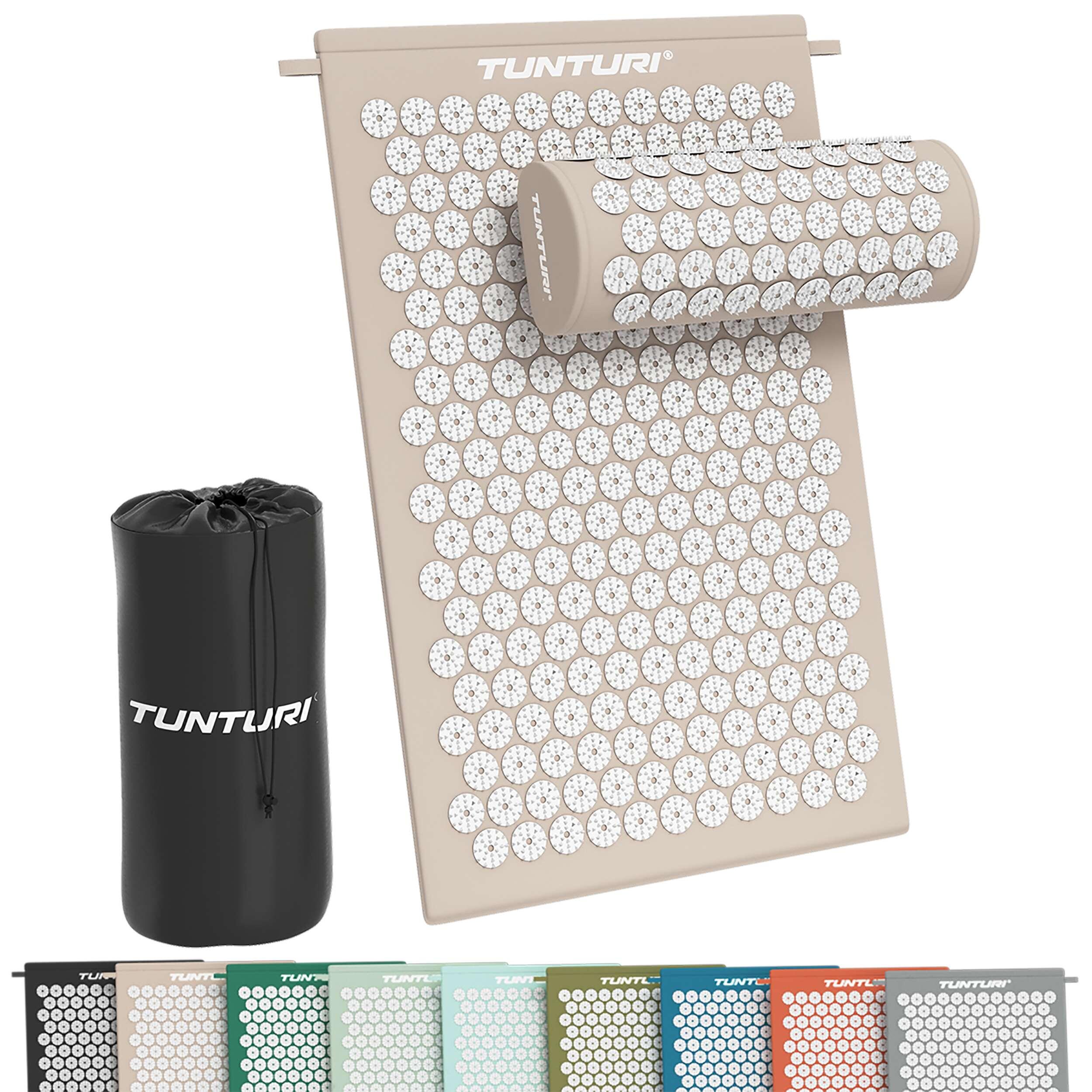 Mata z kolcami do akupresury z poduszką Tunturi Acupressure mat and pillow beż
