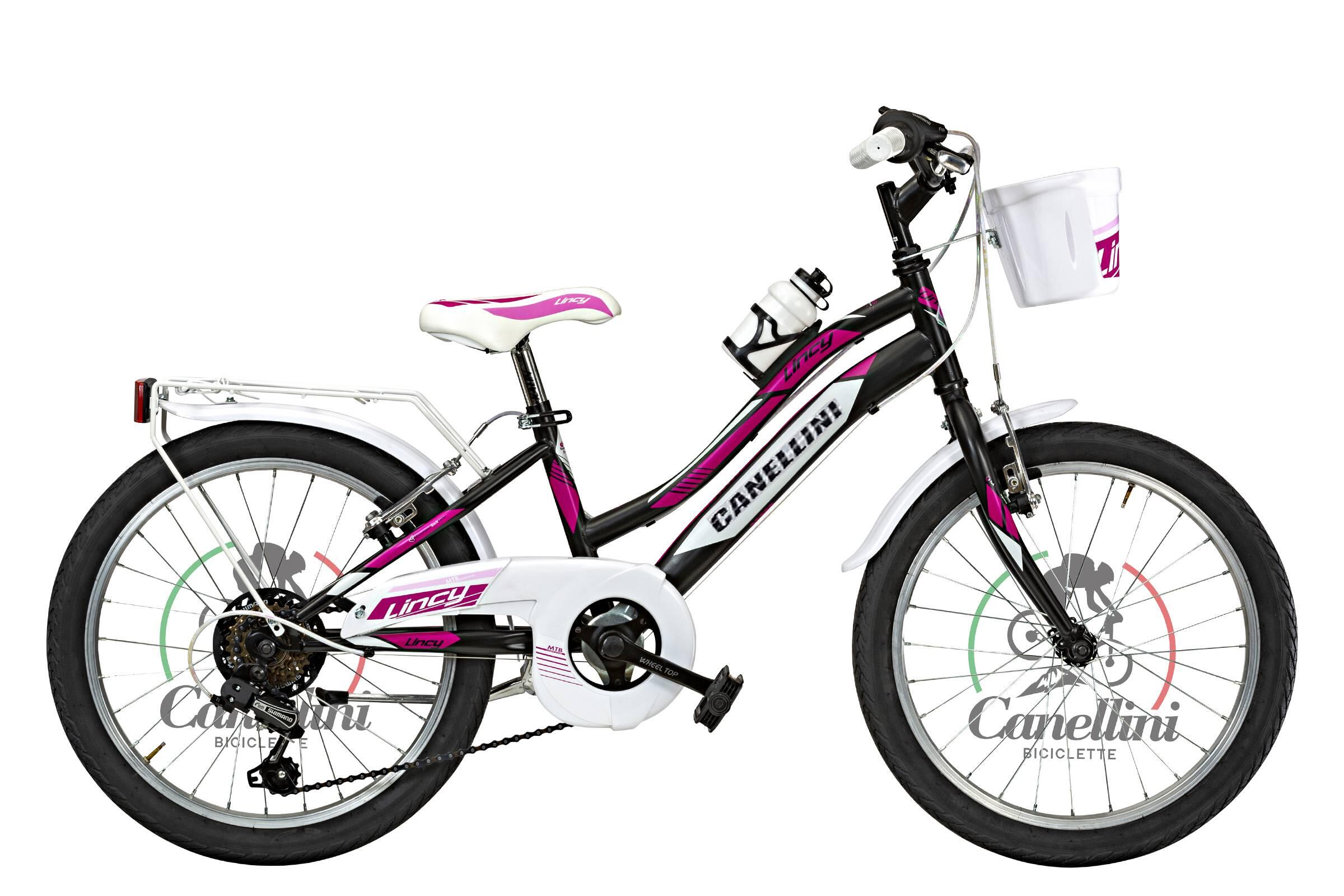 Rower Dziecięcy MTB Canellini LINCY 20 - Czarny/Fuksja