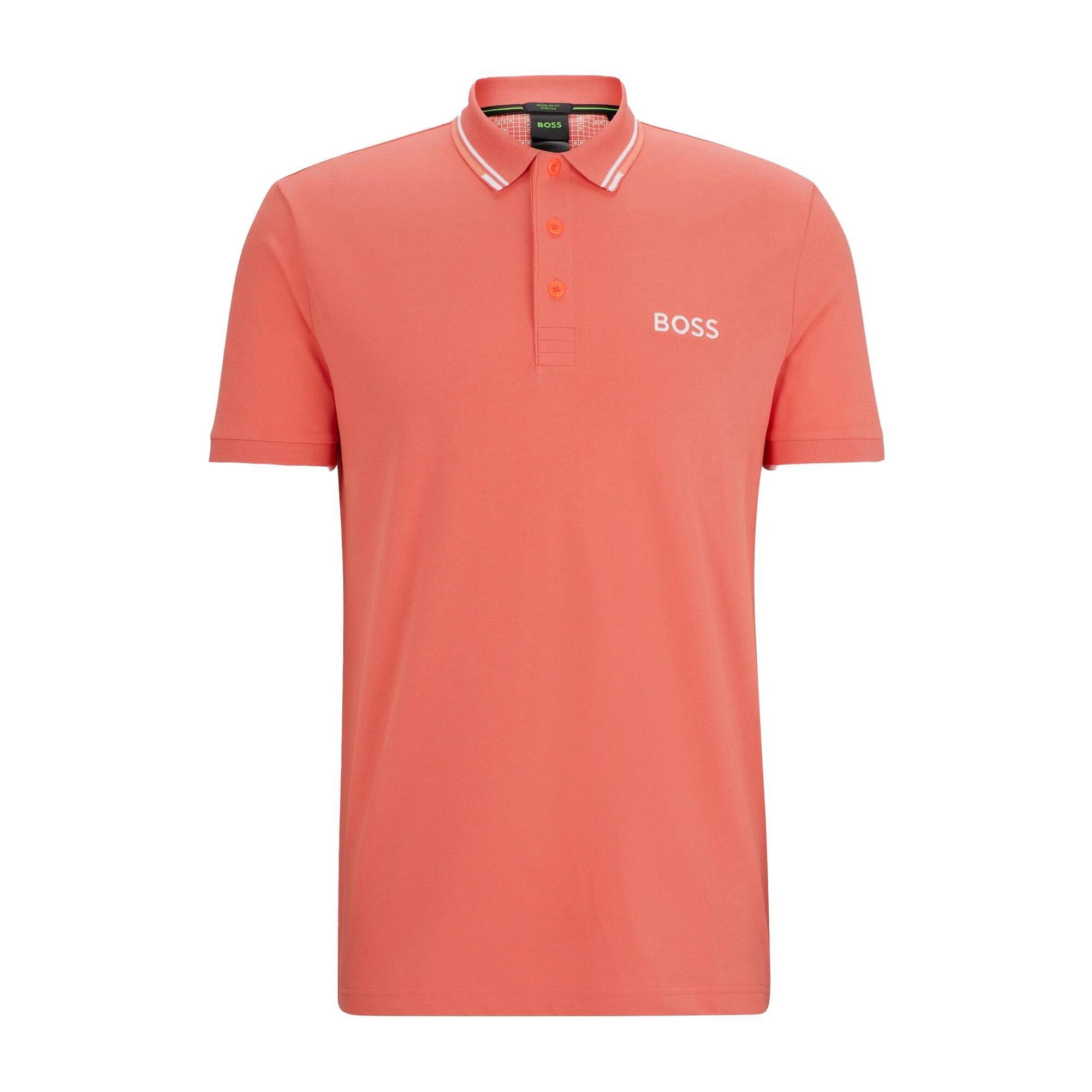Koszulka Polo męska BOSS Paule Open Red slim fit czerwona (50512789-646)