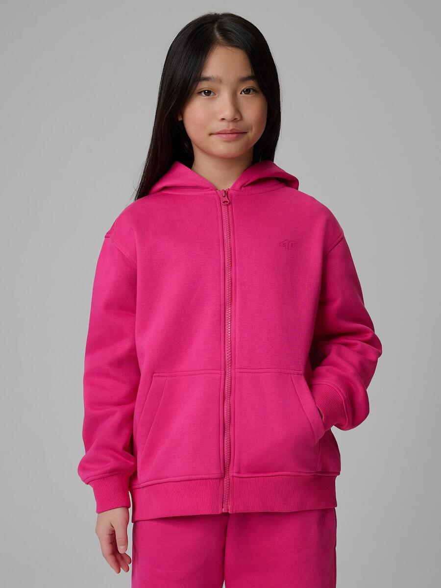 Bluza dresowa loose z kapturem dziewczęca 4F 4FJRSS26TSWSF2715