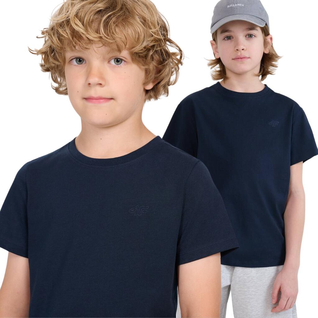 T-shirt chłopięcy bez nadruku 4F 4FJWMM00TTSHM2330