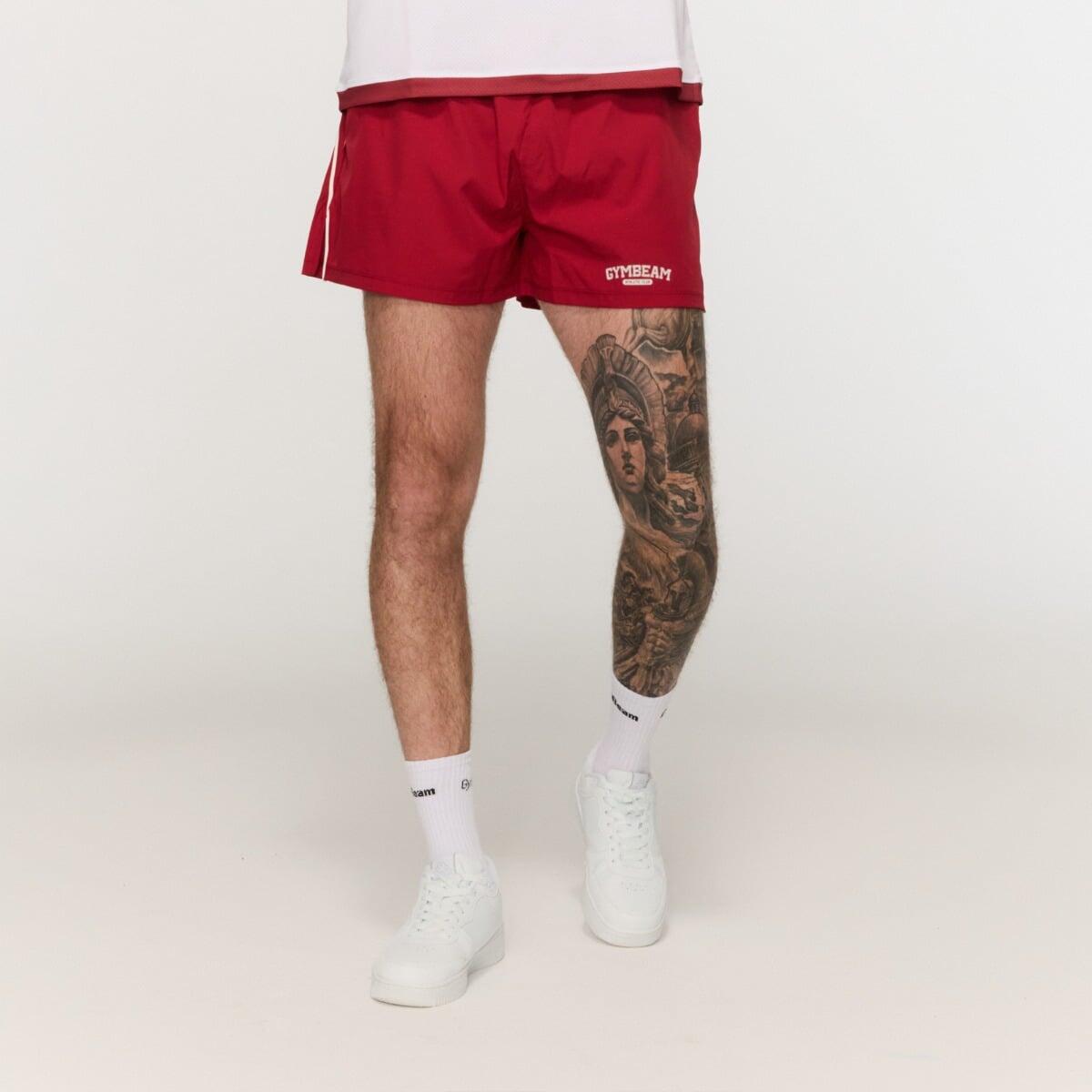 Szorty męskie fitness oversize czerwone Varsity