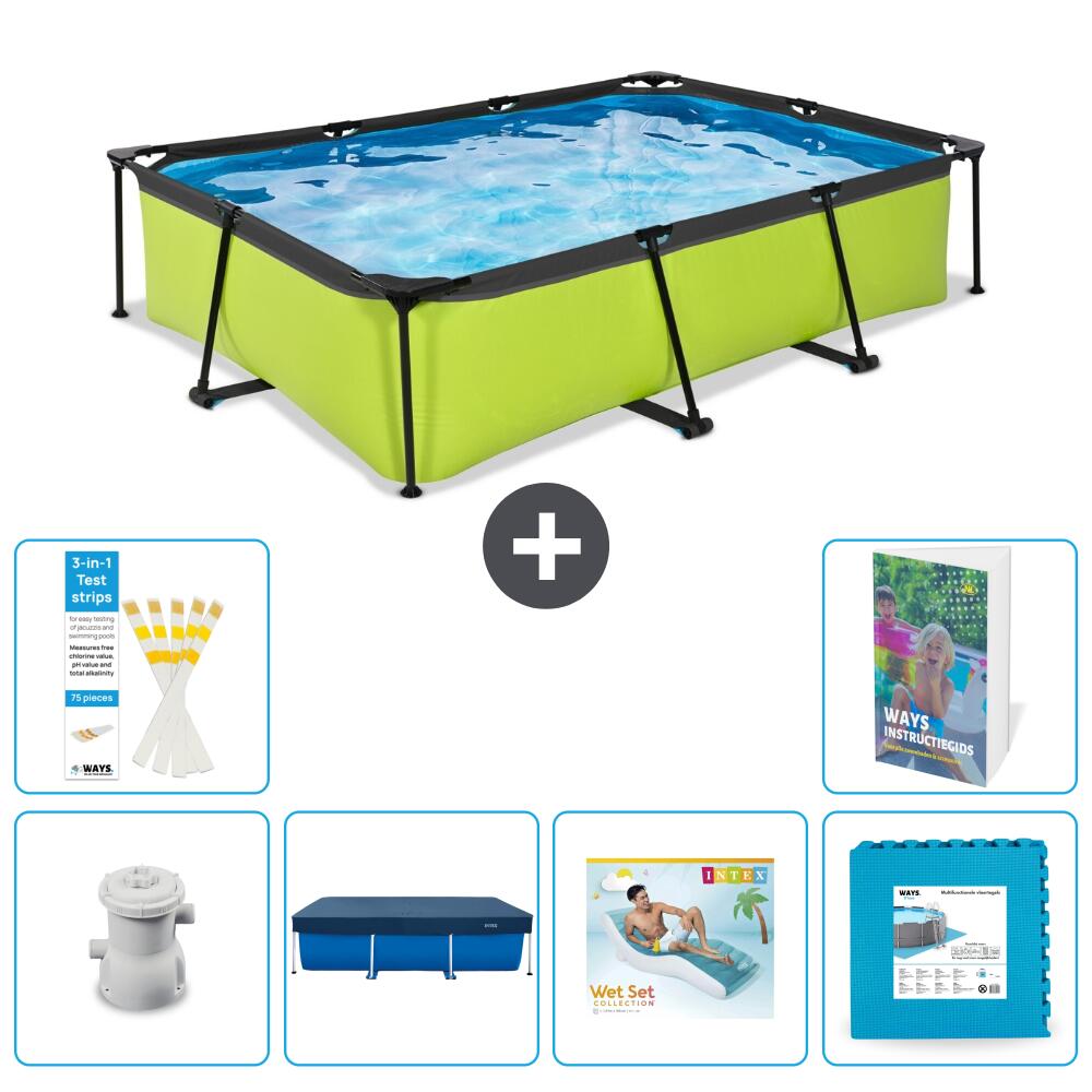 EXIT TOYS Basen Prostokątny - 300x200x65 cm - 7-częściowy S303