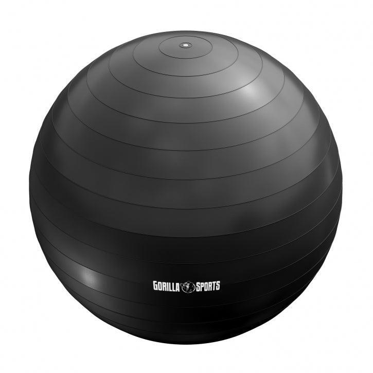 Piłka gimnastyczna do fitnesu Gorilla Sports czarna 65cm