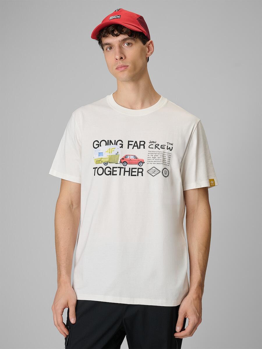 T-shirt regular z nadrukiem męski 4F 4FRSS26TTSHM3810
