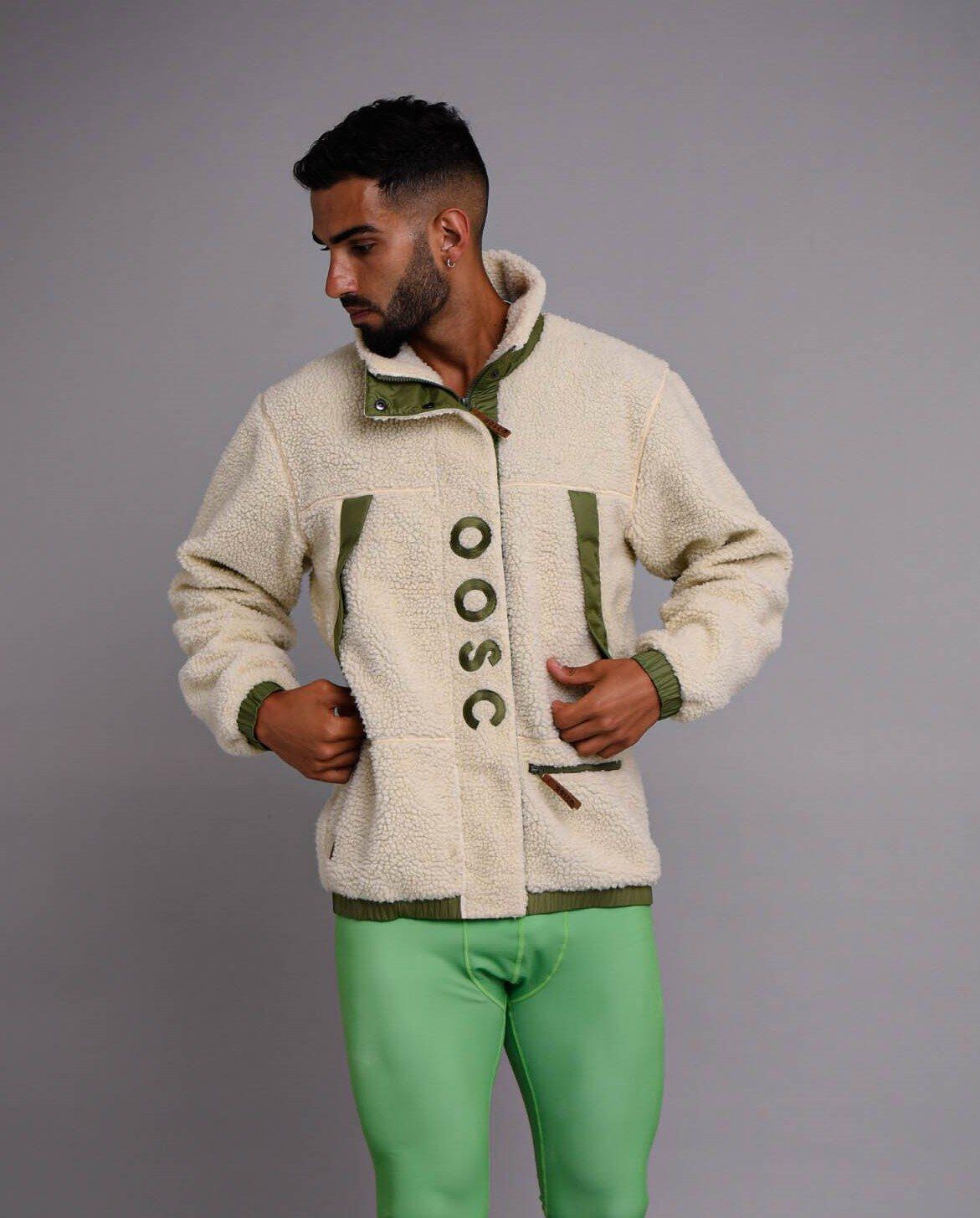 Kurtka polarowa Sherpa kremowa / khaki