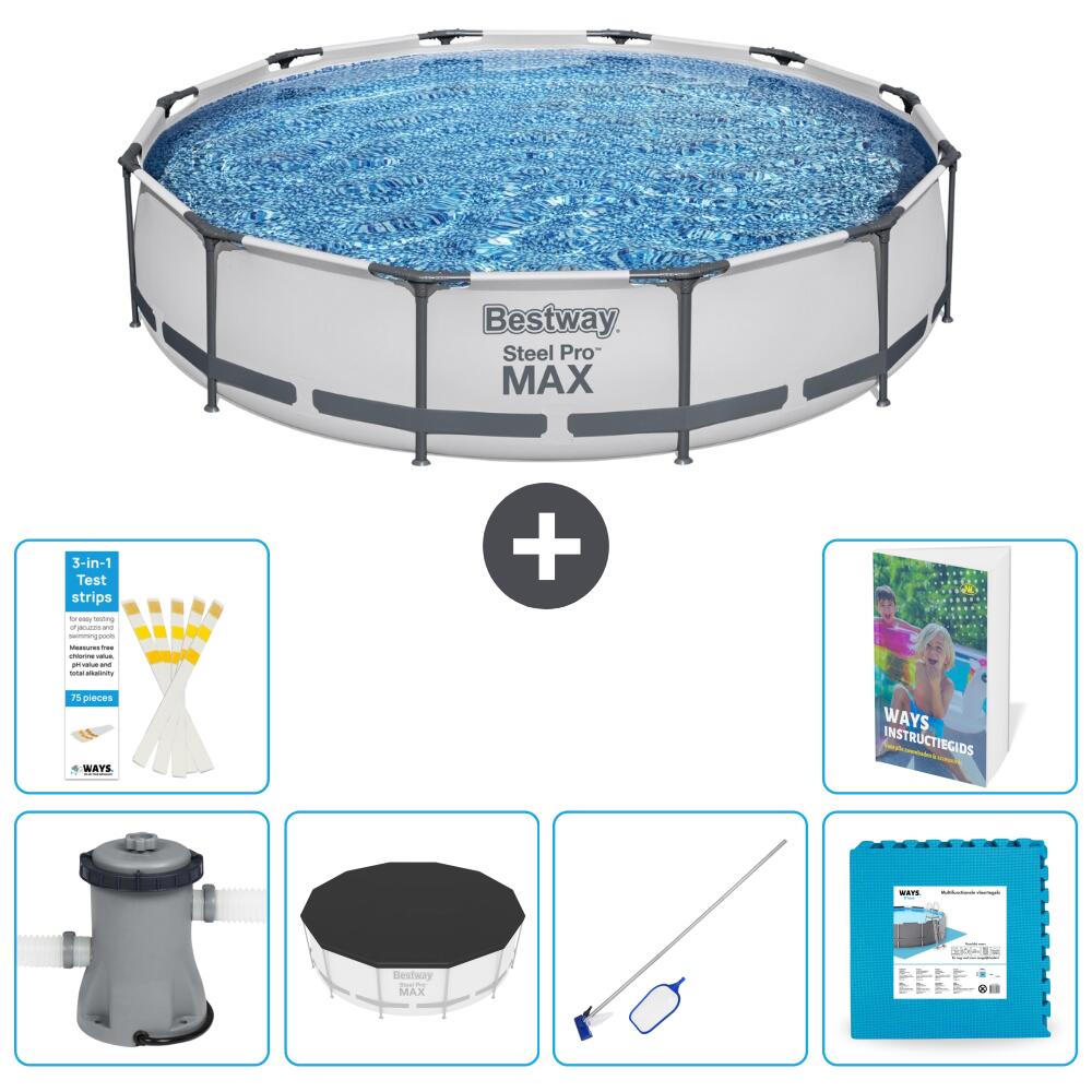 BESTWAY Basen Steel Pro MAX Okrągły - 366x76 cm - 7-częściowy S191