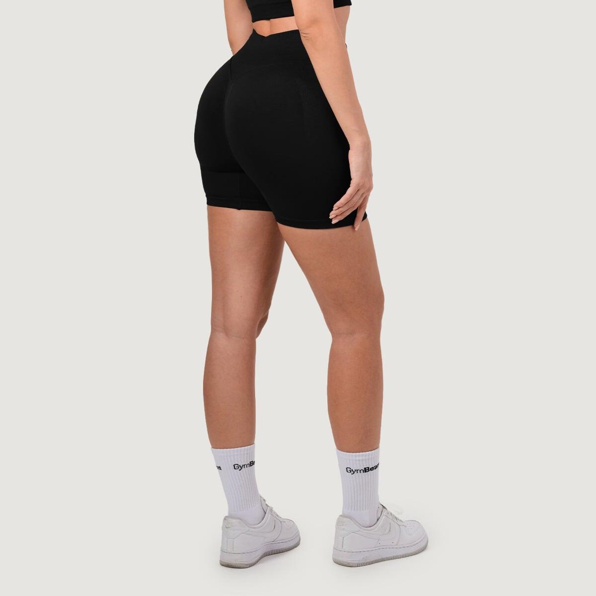 Szorty damskie fitness bezszwowe slim Black NEO