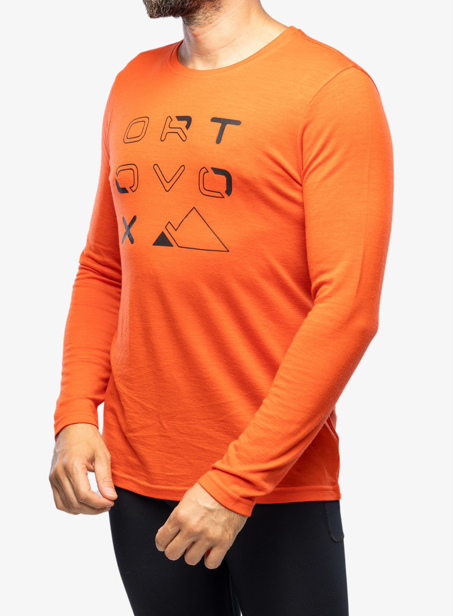 Longsleeve męski Ortovox 185 Merino Brand Outline LS