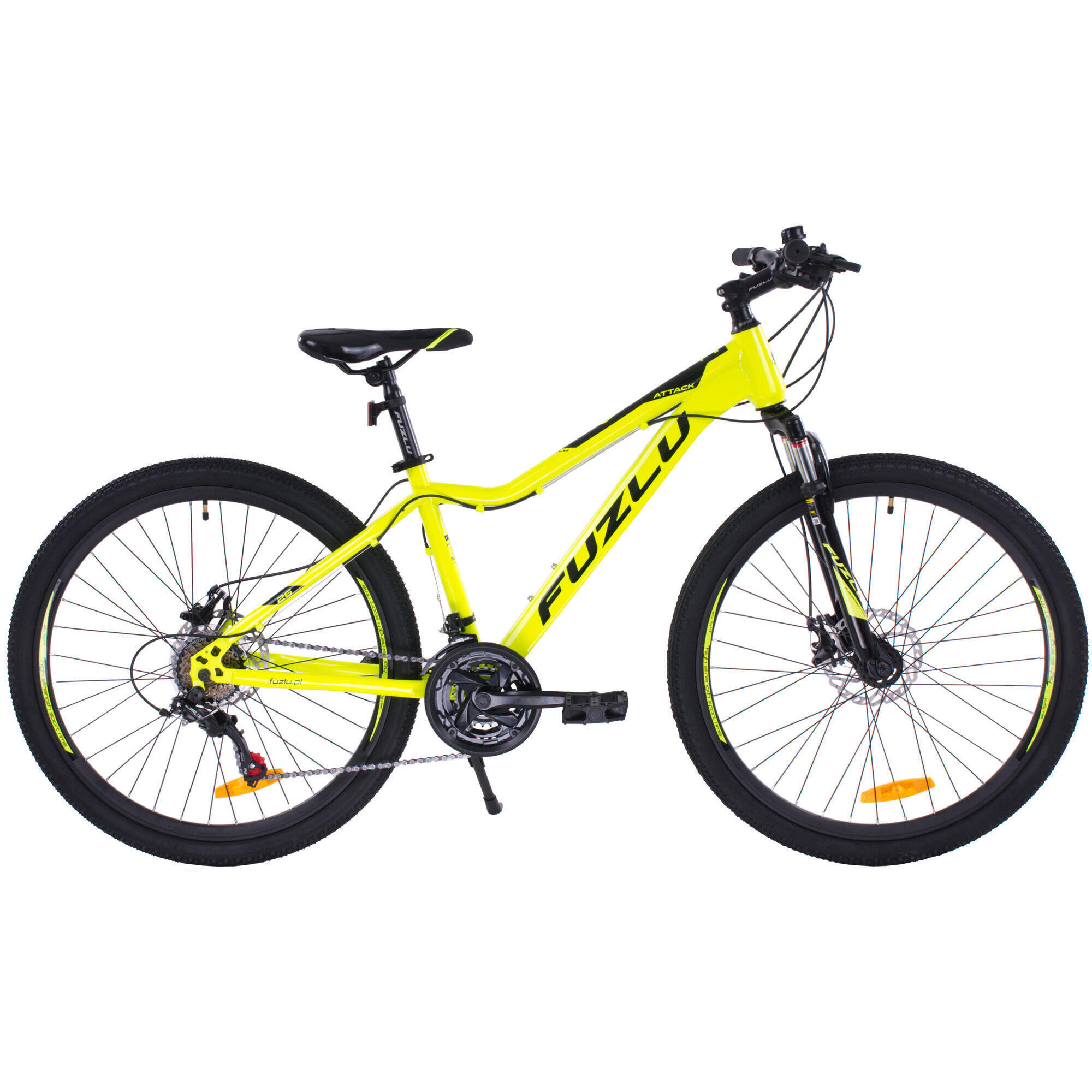 Rower górski Fuzlu Attack 26 stal (15) limonkowo-czarny połysk
