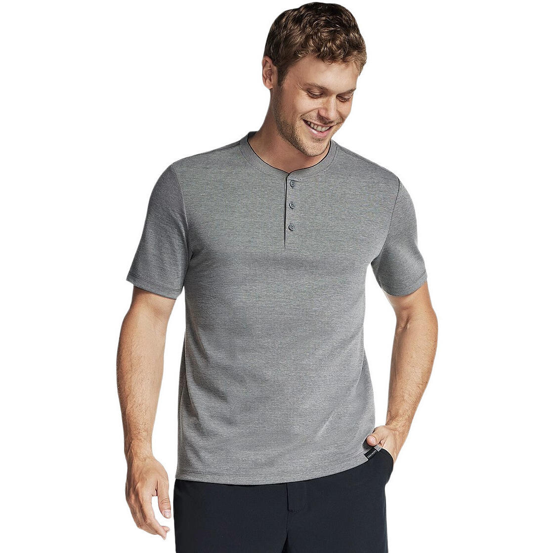 męskie T shirt Skechers Off Duty Short Sleeve Henley
