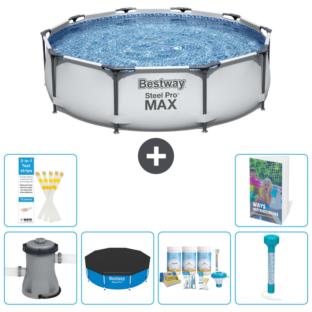 BESTWAY Basen Steel Pro MAX Okrągły - 305x76 cm - 7-częściowy S226