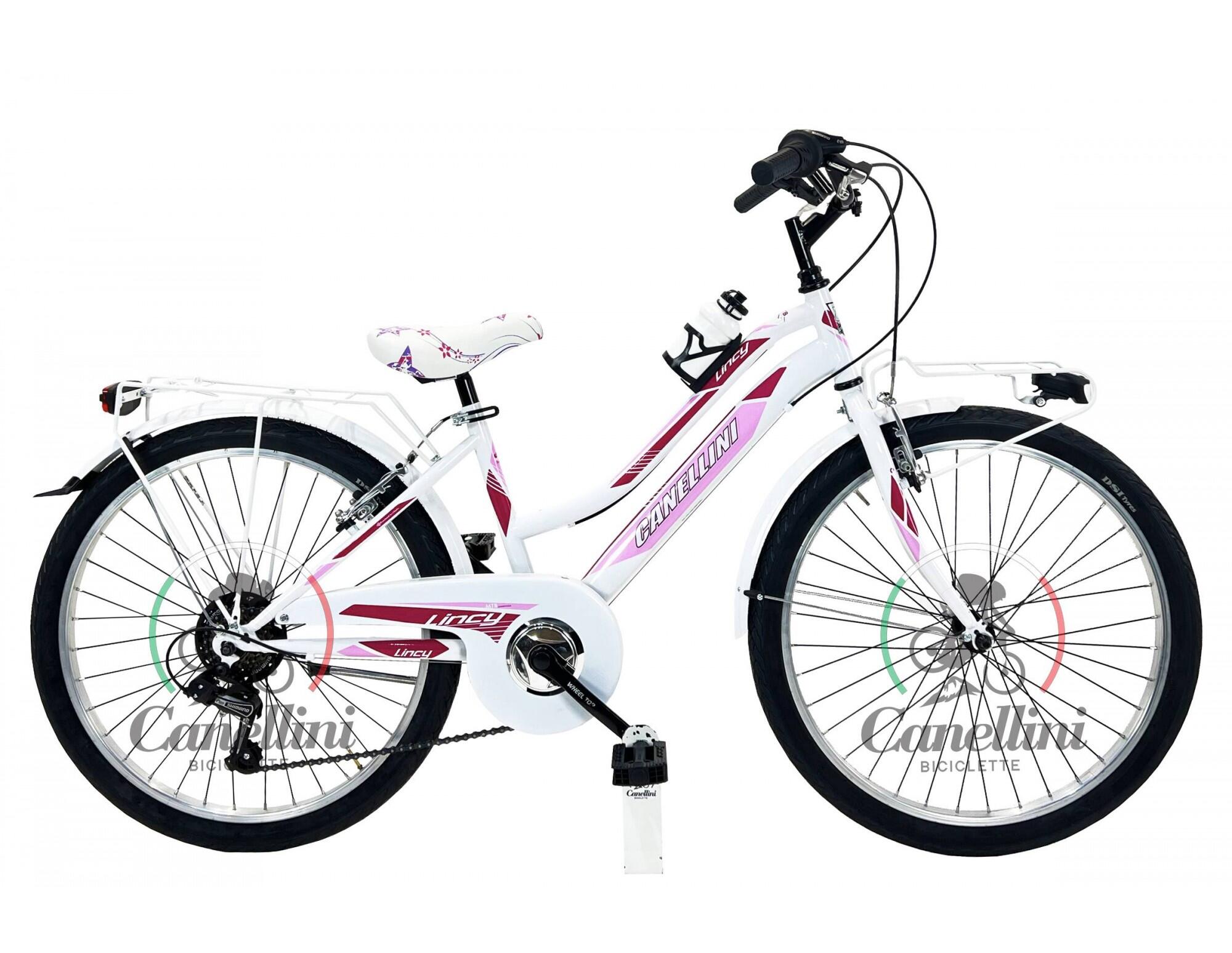 Rower Dziecięcy MTB Canellini LINCY 24 - Biały/Różowy