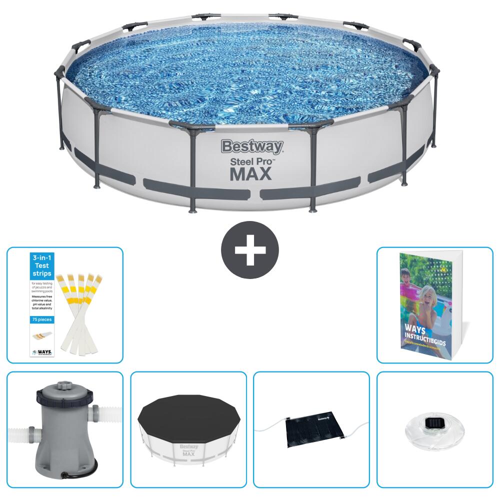 BESTWAY Basen Steel Pro MAX Okrągły - 366x76 cm - 7-częściowy S328