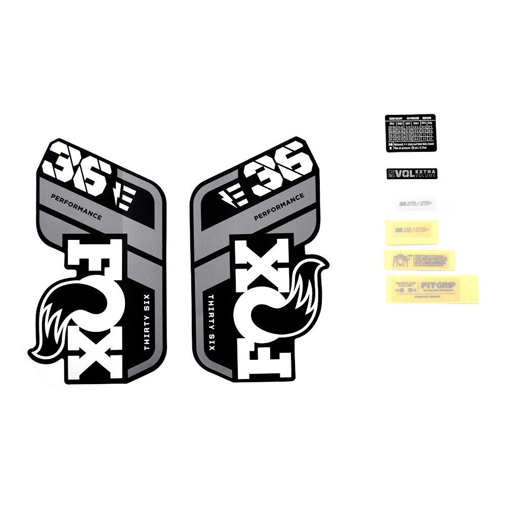 Zestaw naklejek transferowych Fox 2021, 36, P-S, E-Bike+, Logo, Fork