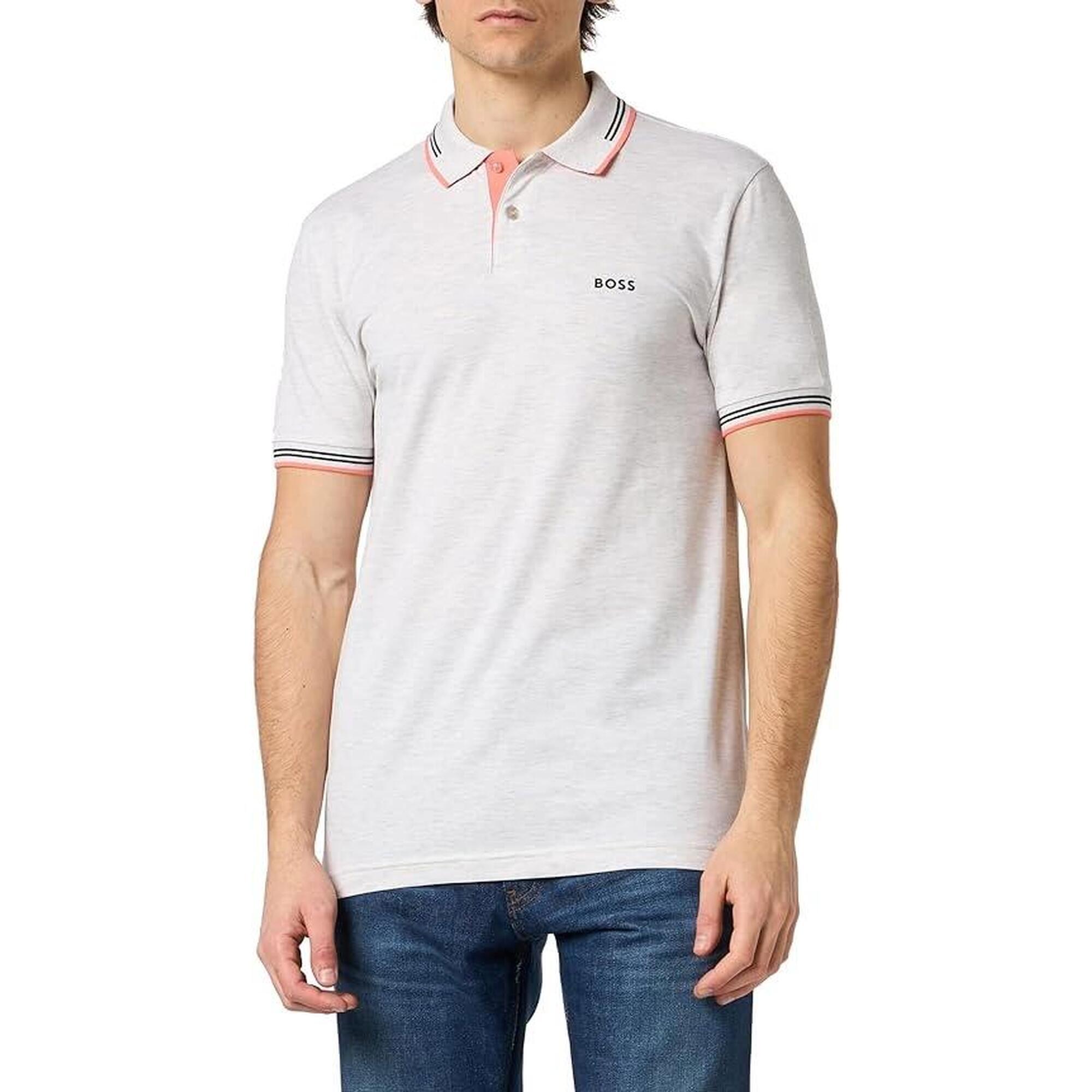 Koszulka Polo męska BOSS Paul Light/Pastel Grey slim fit szara (50506193-056)