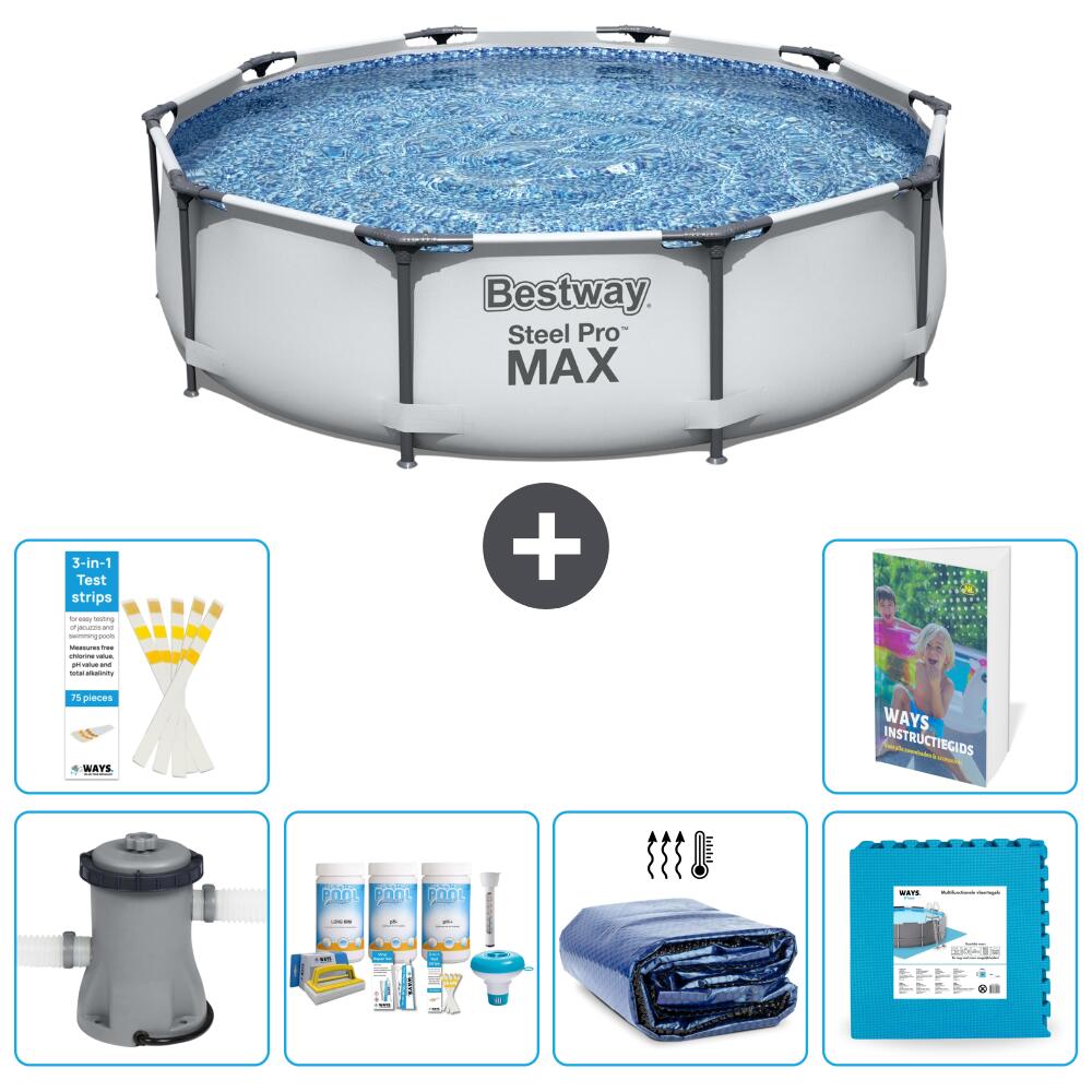 BESTWAY Basen Steel Pro MAX Okrągły - 305x76 cm - 7-częściowy S188