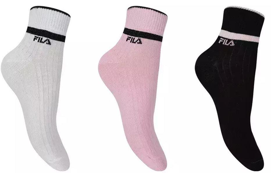 Fila Skarpetki Damskie 3-pack Quarter Biały/Róż 35-38