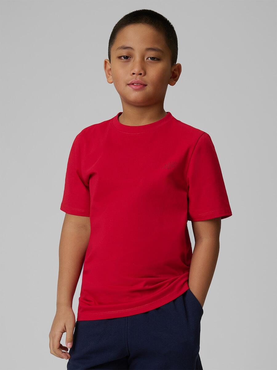 T-shirt regular gładki chłopięcy 4F 4FJRSS26TTSHM3598